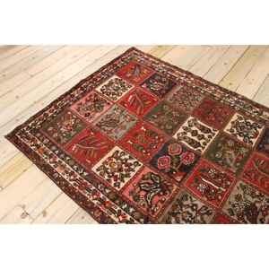 Tapis vintage 4,5x6,46 pieds, tapis turc en laine camouflage rouge et vert - Product Image 4