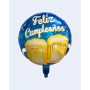 Ballon de bière Feliz Cumpleaos 45cm, décoration de fête - Product Image 1