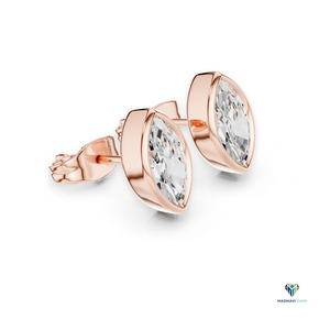 Ensemble de bijoux trois pièces en or rose 2,50 carats avec diamants de laboratoire taille marquise, serti clos en or massif 14 carats, comprenant un pendentif et des boucles d'oreilles - Product Image 4