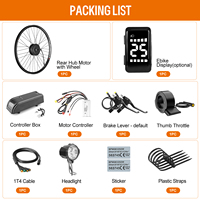 Kit de vélo électrique de haute qualité 250W 500W 20'' 26'' 27.5'' 700C avec écran LCD et batterie, pièces de vélo électrique DIY