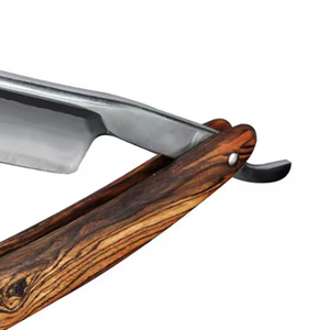 Navaja de Afeitar Recta de Acero Inoxidable para Barbería, Mango de Madera, Herramienta Profesional para Afeitar, Navaja de Afeitar de Una Sola Hoja - Product Image 3