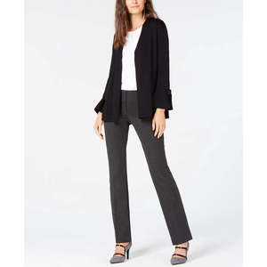 Alfani Women's Casual Cardigan Winter <b>Wool</b> Tie-Sleeve with Button Decoration Black Size Medium - Product Image 1