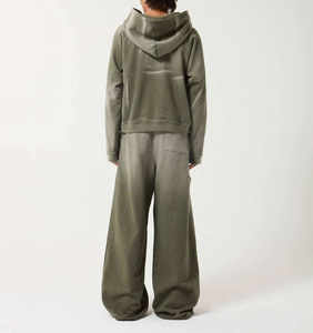 เสื้อฮู้ด & กางเกงซักกรดสำหรับผู้ชายสวมใส่สบายๆเสื้อผ้าแนวสตรีทซักได้กรด2ชิ้น - Product Image 2