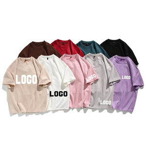 Camiseta de hombre de ajuste Regular de peso pesado de algodón de punto liso con logotipo personalizado OEM de alta calidad - Product Image 1