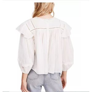 Top con Volant Laura da Donna Free People, Traspirante, Bianco, Taglia Piccola - Product Image 2