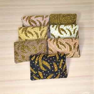 Handcrafted Stylish Beaded Suede Flap <b>Bag</b> with Embroidery and <b>Pearl</b> Vintage Lady Evening Accessory India Export Trending - Product Image 2