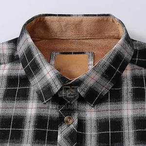 Chemise en flanelle unie pour homme, 100 % coton, épaisse, manches longues, décontractée, pour l'hiver, écologique, séchage rapide, respirante, personnalisable - Product Image 2