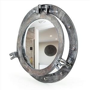 12 pulgadas ojo de buey rústico negro gris ojo de buey ventana Vintage barco decoración espejo pirata regalo por Calvin artesanía - Product Image 3