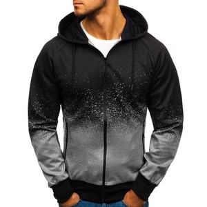OEM Custom Logo Embroidery Printed <b>Men's</b> Gradient Top Hooded <b>Sweatshirt</b> Zipper for Autumn Winter Hot Sale Printing <b>Sweatshirt</b> - Product Image 5