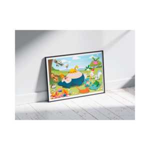 Póster de pared de Pokémon de estilo moderno con diseño de picnic y marco negro - Product Image 5