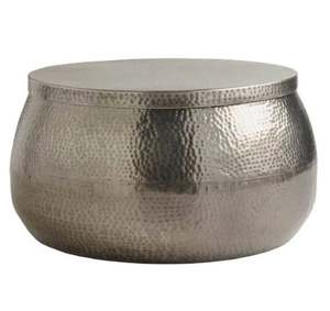 Tabouret moderne de forme ronde de haute qualité avec couvercle Tabouret latéral martelé exclusif à vendre et à fournir pour la vente en gros - Product Image 1