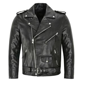 Chaqueta de cuero PU para hombre, abrigo de cuero ajustado a la moda para motocicleta, prendas de vestir para motocicleta con cuello vuelto sólido para hombre, ropa de calle 4XL - Product Image 1