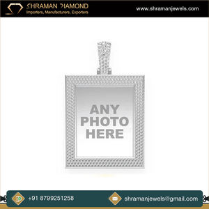 Personnalisé 925 Sterling Silver Plaqué Or Lab Grown Diamant Mémoire Photo Pendentif Collier Élégant Hip Hop Fine Jewelry pour Cadeau - Product Image 5