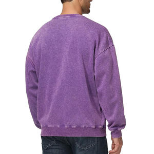 Vente en gros de t-shirts pour hommes grande taille, col rond, épaules tombantes, coupe classique, 100% coton, uni, vintage, délavé à l'acide, lettres brodées, privé - Product Image 6