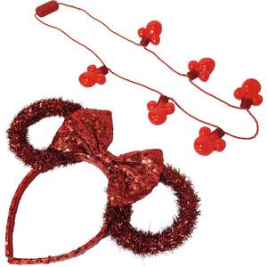 LISTO PARA EL SILLERO H.E.R. Accesorios Originales con Licencia de Minnie, Diadema Navideña y Juego de Collar Luminoso, Accesorio Navideño para Niños - Product Image 1