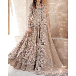 Nouveau Style de mariée brodé à manches longues Maxi robe pour les femmes tissu respirant nouvelle mode personnaliser robe de mariée - Product Image 3