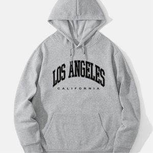 Pull à capuche en molleton de coton, sweat à capuche en tissu doux et respirant de style streetwear avec poche et capuche à cordon de serrage réglable - Product Image 3