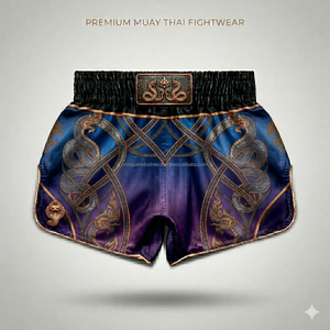 Shorts de Muay Thai en nylon résistant aux déchirures, design personnalisé, avec pompons, shorts de combat de kickboxing, vente en gros de shorts de Muay Thai - Product Image 6