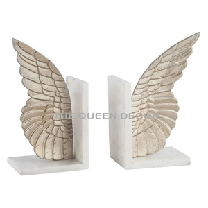 Venta caliente juegos de metal de hierro y aluminio de 2 sujetalibros decorativos para el hogar con acabado dorado diseño abstracto soporte de libro moderno - Product Image 3