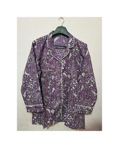 Ensemble de vêtements de nuit Midnight Bloom Lavender Dreams Pyjama Set Twilight Garden Sleepwear Royal Rest Cotton - Product Image 1