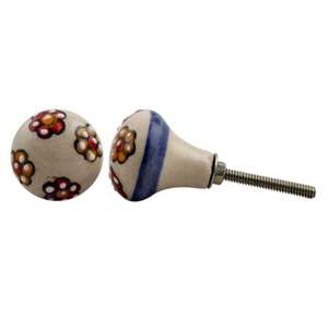 Boutons de chambre en céramique pour enfants, rouge Vintage, tirettes florales, tiroir moderne de 3.55 cm, FBK-02 exclusif, nouveau Design - Product Image 2