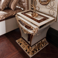 Lit en bois massif sculpté de style européen, meubles classiques de villa, luxe français, lit king size pour chambre à coucher