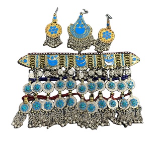 Afghan Kuchi Tribal collar Chokar pendientes conjuntos de joyería Vintage Kuchi Tribal afgano gitano hecho a mano monedas joyería para mujeres - Product Image 1