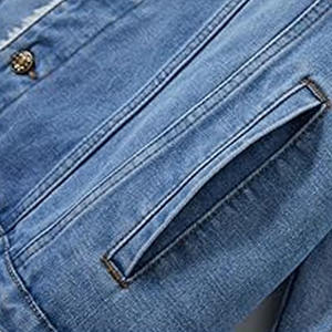 Veste en jean respirante à séchage rapide sur mesure pour homme BRESCIA SPORTS, coupe régulière, col rabattu, style décontracté d'hiver, taille plus - Product Image 5