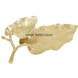 Nouvel arrivage Unique aspect antique plaqué or nourriture et autres articles plateau de service pour les fêtes de mariage et de villa à un prix impressionnant - Product Image 4