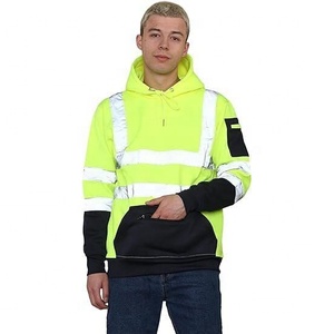 Sweat à capuche haute visibilité pour homme, vêtements de travail réfléchissants, vêtements de travail imperméables et coupe-vent en polaire, logo personnalisé - Product Image 3