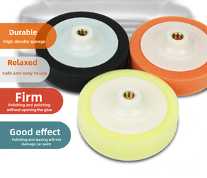 Tampons de polissage en éponge jaune OEM personnalisés de 6 pouces avec grain grossier, filetage M14/M16, garantie de 3 ans, modèle P-02 R pour carrosseries automobiles - Product Image 3