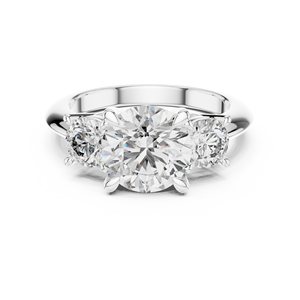 Bague de fiançailles élégante à trois pierres en diamant taille ronde, certifiée IGI, en or rose, bijou de mariage classique, cadeau pour femme - Product Image 5