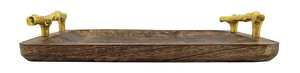 Plateau de service artisanal en bois de manguier naturel - Product Image 3