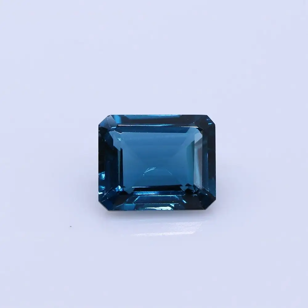 Lab Created London Blue Topaz Emerald Cut Loose Stones 9x11mm Blue Topaz Hydro Quartz Natural Gemstones At Wholesale Price India