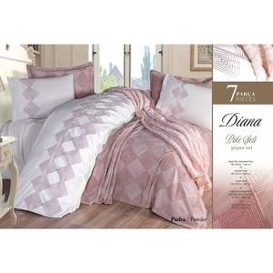 Ensemble de mariée Bella Home Diana 7 pièces rose poudré avec technique de broderie - Product Image 1