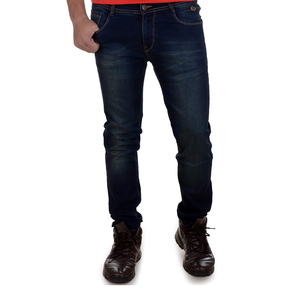 กางเกงยีนส์ขาตรงทรงตรงลำลองของผู้ชายขนาดใหญ่น้ำหนักเบาผ้าสแปนเด็กซ์ซักตัวยาวผลิตจากบังคลาเทศ - Product Image 1