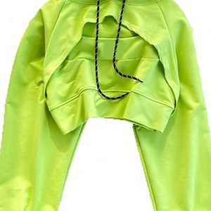 Hot Style Women's Crop Hoodies 100% Cotton Hooded Collar Front Logo for <b>Winter</b> <b>Top</b> Sale! - Product Image 6