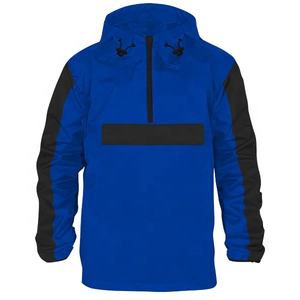 Jersey de nailon repelente al agua, ropa de calle cortavientos, chaqueta Anorak con media cremallera y capucha en blanco, Anorak con reflectante - Product Image 3