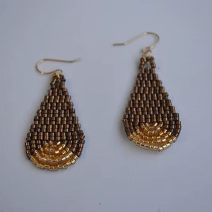 ต่างหูลูกปัดแก้วทันสมัยดีไซน์เทอร์ควอยซ์ขอบเรียงเป็นเอกลักษณ์ของขวัญจากงานหัตถกรรม - Product Image 1