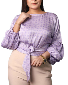 Blusa de Moda para Mujer con Cuello Redondo y Manga de Encaje Floral, 100% Algodón, Tejido Suave y Transpirable para Primavera, Verano, Oficina y Uso Diario - Product Image 5