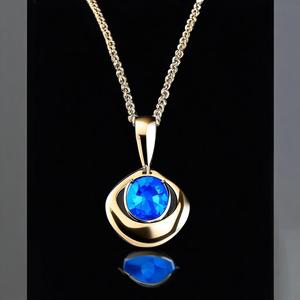 Sterling <b>Silver</b> Jewelry Necklace 925 <b>Silver</b> Photo Locket Necklace Pendant for Women Blue Topaz - Product Image 3