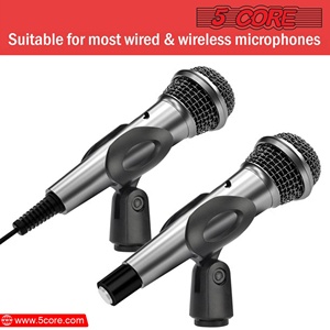 5 Core Microphone Clip Holder 4 Pieces with Screw <b>Adapters</b> 5/8 to 3/8 Inch - Product Image 4