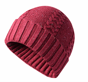 Custom Embroidery Logo Plain Knit Beanie Cap <b>Winter</b> Warm Acrylic <b>Hat</b> with Dot Fruit Bows Pattern for <b>Men</b> Women Wholesale - Product Image 2