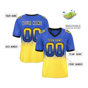 Wholesale Custom American Football Jerseys Printed Summer Uniform with Short Sleeves Plus Size Football Wear - Product Image 3
