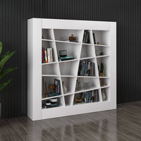 Armoire de classement en bois pour bureau, armoire de rangement moderne blanche avec étagères ouvertes pour dossiers et livres A4