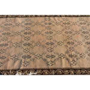 พรมขนสัตว์ตุรกีทำด้วยมือ9.8ft สีเบจสีน้ำตาล4.6 X แบบคลาสสิกการเย็บปะติดปะต่อกันการออกแบบสี่เหลี่ยมสำหรับห้องนั่งเล่นห้องนอนห้องโถงน้ำยาง - Product Image 5