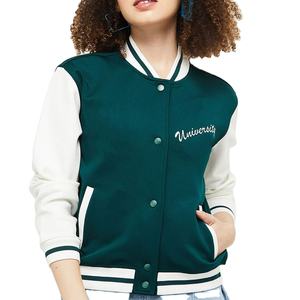 Chaqueta universitaria personalizada 2025, chaqueta universitaria de lana en blanco con el logotipo bordado del cliente de tu marca, chaqueta universitaria de béisbol para mujer, chaqueta universitaria para mujer - Product Image 1