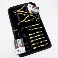 Kit d'extension de cils Lucky Lash Tools en acier inoxydable chirurgical de haute qualité, kit de perles et crochets à boucle pour extensions de cheveux I-Tip en plasma doré