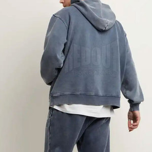 Sweat-shirts pour hommes en denim délavé, vêtements de mode grande taille, séchage rapide, respirant, vêtements décontractés, sweat-shirts en denim délavé - Product Image 2