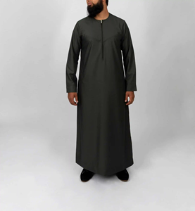 Style omanais Thobe / Thawb Jubba Robe Confortable Moyen-Orient Arabe Traditionnel Porter pour Hommes-Élégant et Tailleur Chaud Musulman - Product Image 4